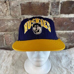 Vintage Pro-Line Washington University Huskies Purple & Gold Hat Sz 7 1/4 Y2K